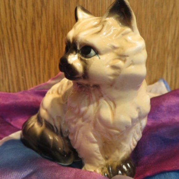 Vintage Ceramic HIMALAYAN Cat Figurine 3" (F16) - Picture 3 of 7